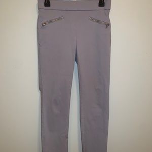 Gray Banded Cropped Professional Pants